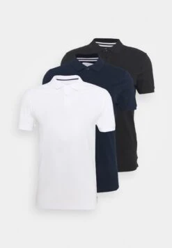 Pier One 3 Pack - Polo Shirt - Black/Dark Blue/White -Clothing Category Store 07cf99c8248048ac91837e46ad87ad09