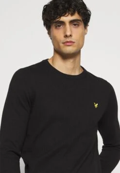 Lyle & Scott Crew Neck Jumper - Jumper - Jet Black -Clothing Category Store 0fb83e573f88481ca5e2f59ade740d9d