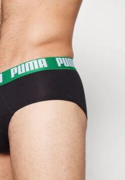 Puma Basic Brief 2 Pack - Briefs - Black/Green -Clothing Category Store 23eb8e37a36d439098560ada5d3454bb