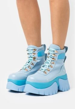KOI FOOTWEAR Melanie Martinez Crybaby Platform Boots - Platform Ankle Boots - Blue