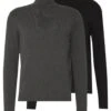 Pier One 2 Pack - Basic Turtleneck - Jumper - Black/Mottled Dark Grey -Clothing Category Store 564ded1d5c3c4890971ea33fb300ac4a
