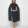 Wal G Cape Sleeve Dress - Cocktail Dress / Party Dress - Navy Blue -Clothing Category Store 5742e7e3137e4329ab50c17962f683ca