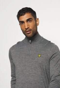 Lyle & Scott Golf Core Zip Mix - Jumper - Mid Grey Marl -Clothing Category Store 7b37c596bac444d4a737649ab5ea04d8