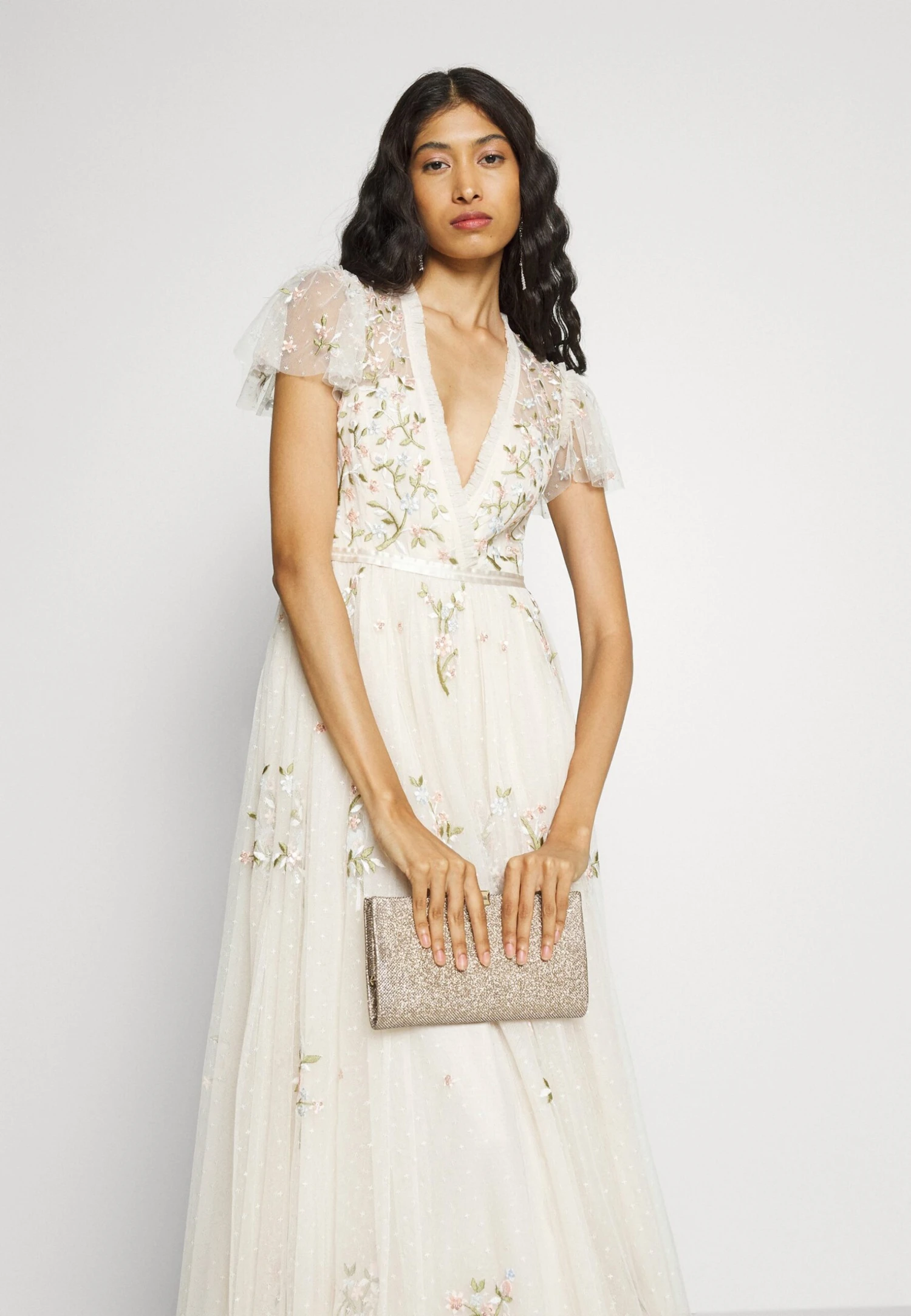 Needle & Thread Exclusive Petunia Cap Sleeve Gown - Occasion Wear - Cream 8 Needle & Thread Exclusive Petunia Cap Sleeve Gown - Occasion Wear - Cream - Image 6