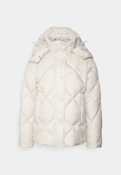 Marc O'Polo Diamond Quilting Detachable Hood Welt Poc - Down Jacket - Chalky Stone -Clothing Category Store 947cff8d4ca0470e93d8e6d7dd26d02e
