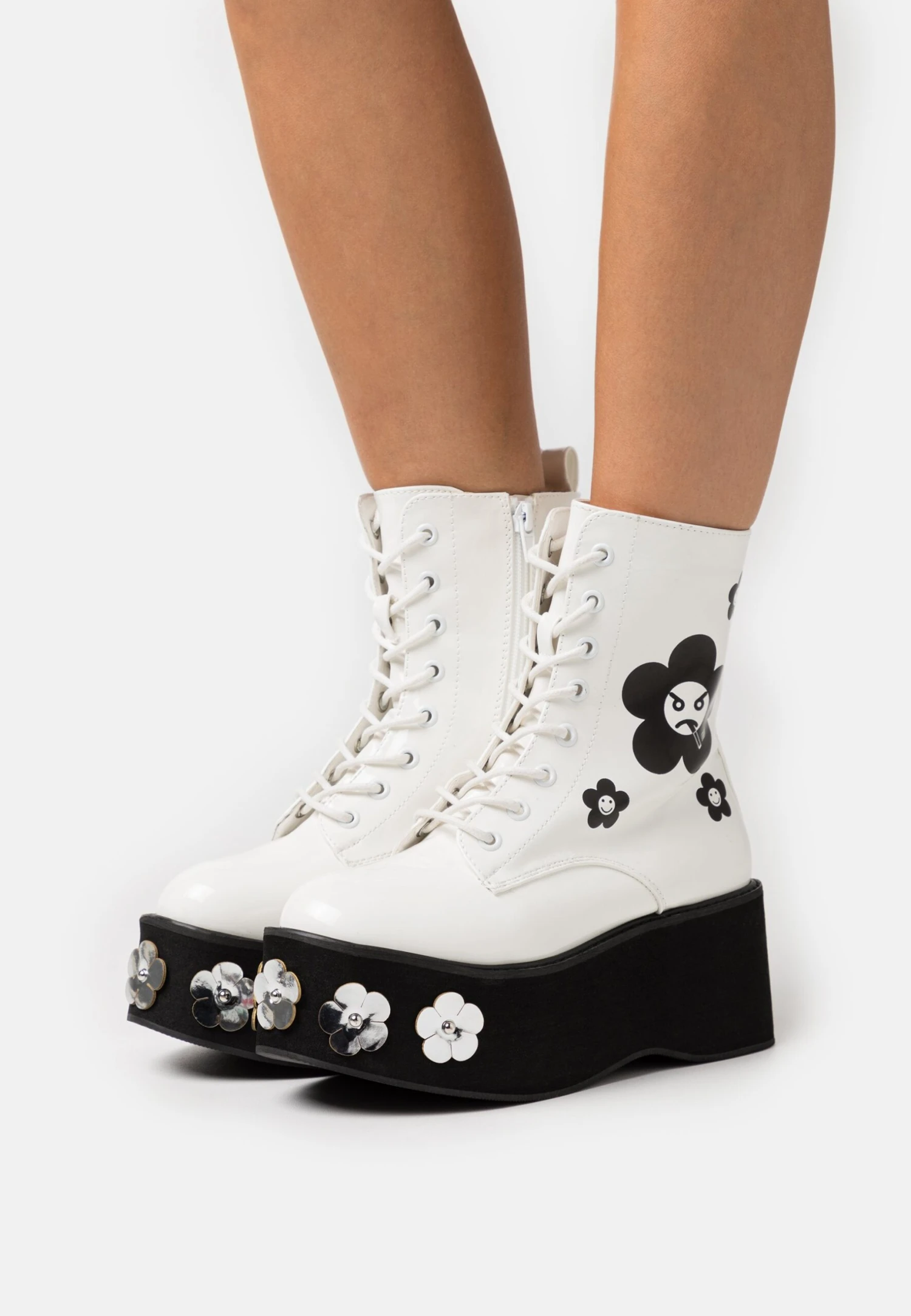 KOI FOOTWEAR Silent Screams Platform Boots - Platform Ankle Boots - White 3 KOI FOOTWEAR Silent Screams Platform Boots - Platform Ankle Boots - White