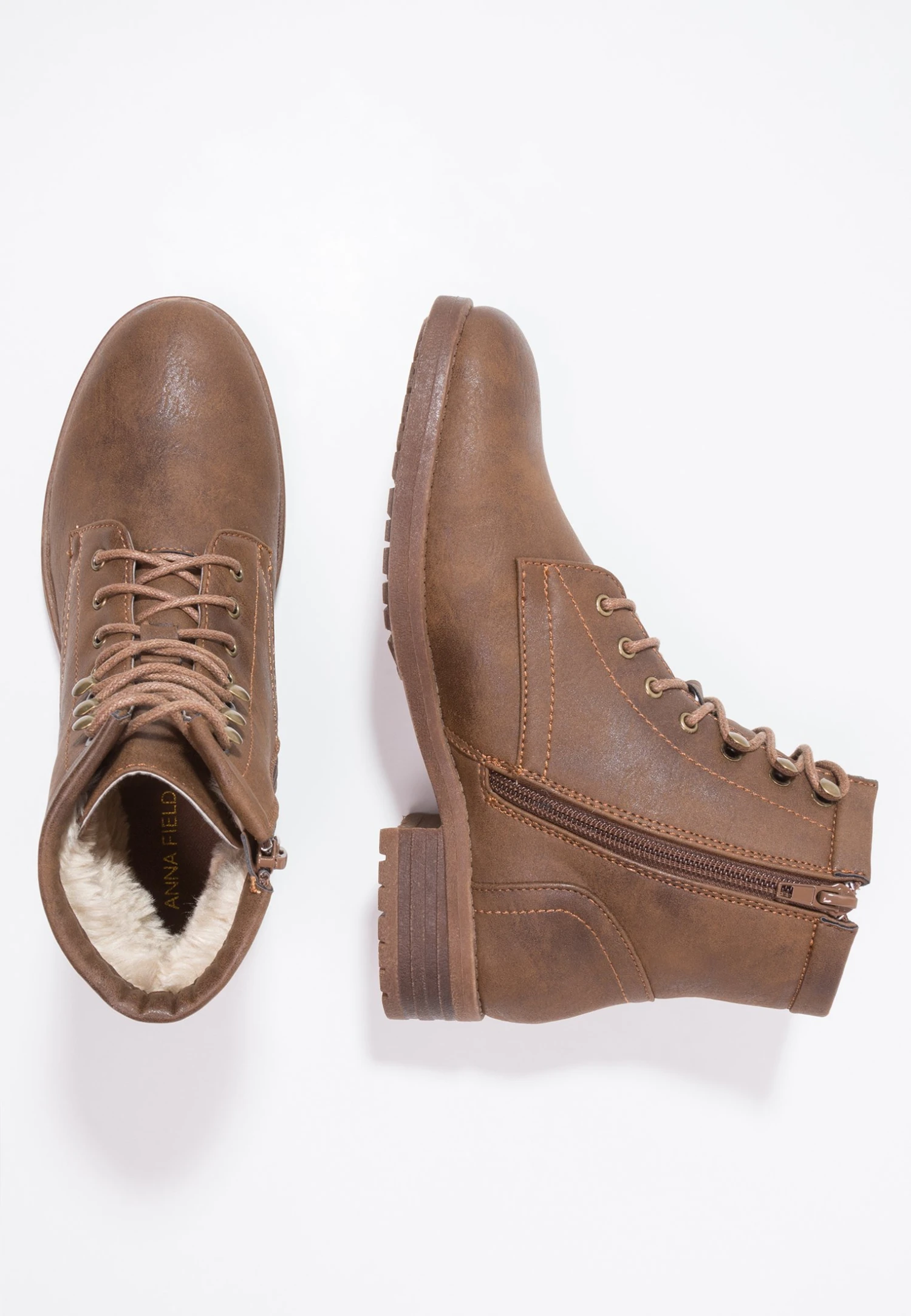 Anna Field Winter Boot - Lace-Up Ankle Boots - Coffee 5 Anna Field Winter Boot - Lace-Up Ankle Boots - Coffee - Image 3