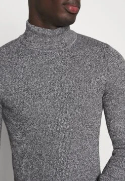Pier One Muscle Fit Turtle - Jumper - Mottled Grey -Clothing Category Store d142923379eb406597a5e8410ae8a0b5