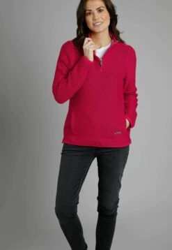 Aria 1/4 Zip Eco Macaroni - Jumper - Berry -Clothing Category Store de550fd00432453688f4b61be21c62b2