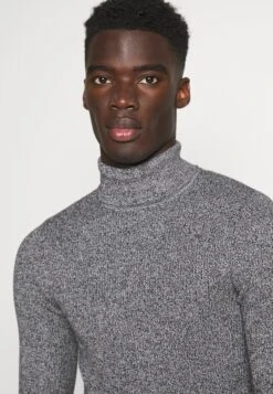 Pier One Muscle Fit Turtle - Jumper - Mottled Grey -Clothing Category Store e3c882d2274c45af8a9f7df902604a5f