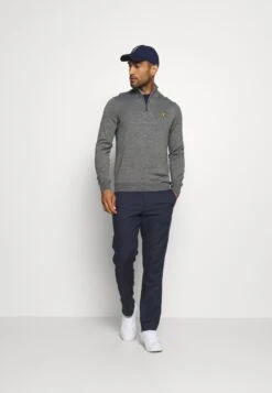 Lyle & Scott Golf Core Zip Mix - Jumper - Mid Grey Marl -Clothing Category Store f6e7933d7b6f476eb1fd17f67a62f8e3